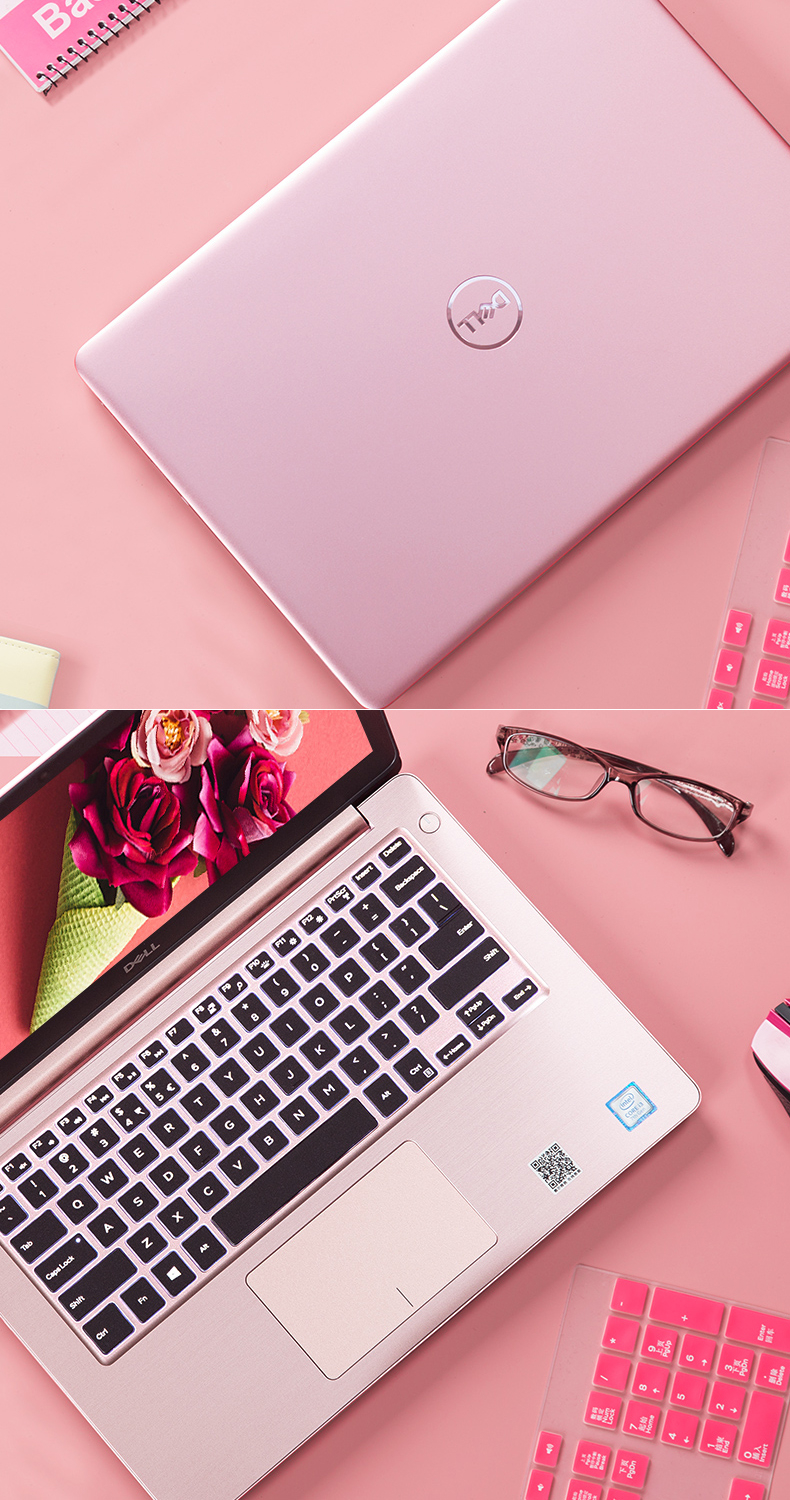 3英寸轻薄便携商务办公学生手提笔记本电脑 粉色i3-7130/4g/128g/集成
